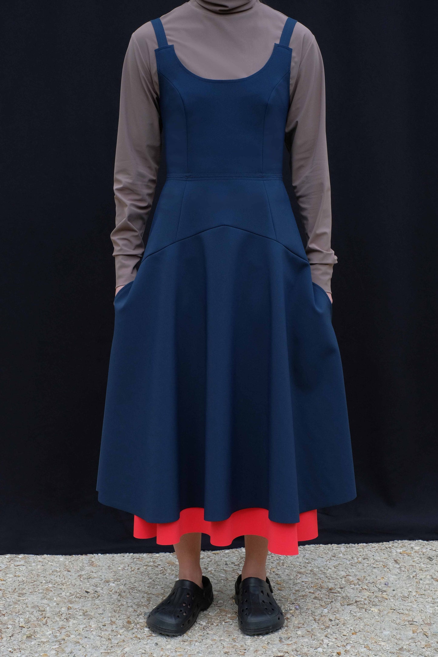 strap dress with flare skirt unique design travel-friendly fashion essentials, breathable and certified sustainable fabric, easy-care wear.